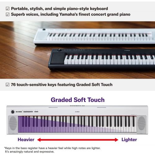 야마하 Yamaha NP32 76-Key Lightweight Portable Keyboard, White