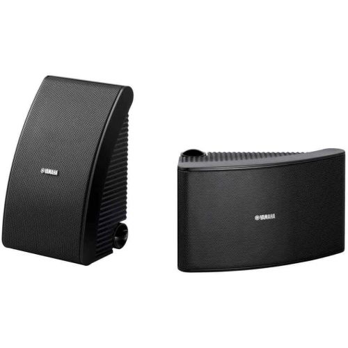 야마하 Yamaha All Weather Outdoor / Indoor Wall Mountable Natural Sound 150 watt 2 way Acoustic Suspension Speakers - Set of 2 - Black - Compatible with All Audio / Video Home Theater Sou