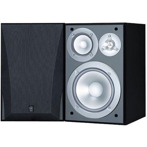 야마하 Yamaha NS-6490 3-Way Bookshelf Speakers Finish (Pair) Black Bundle with Yamaha NS-C210BL Center Channel Speaker, Black