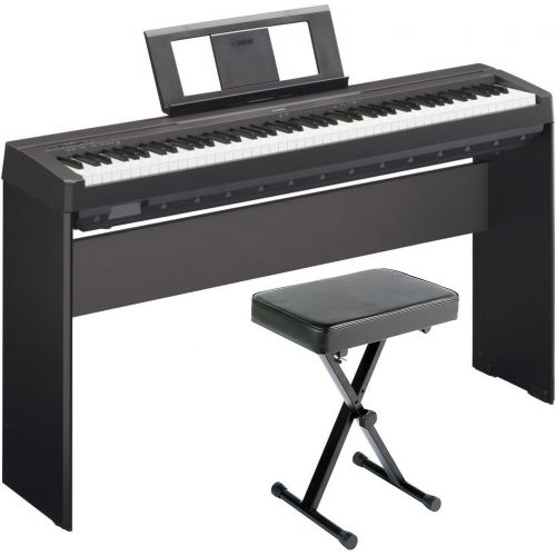 야마하 Yamaha P45 88-Key Weighted Digital Piano Home Bundle With Wooden Furniture Stand And Bench