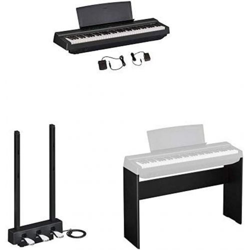 야마하 Yamaha P121 73-Key Digital Piano Deluxe Bundle with Furniture Stand and 3-Pedal Unit, Black