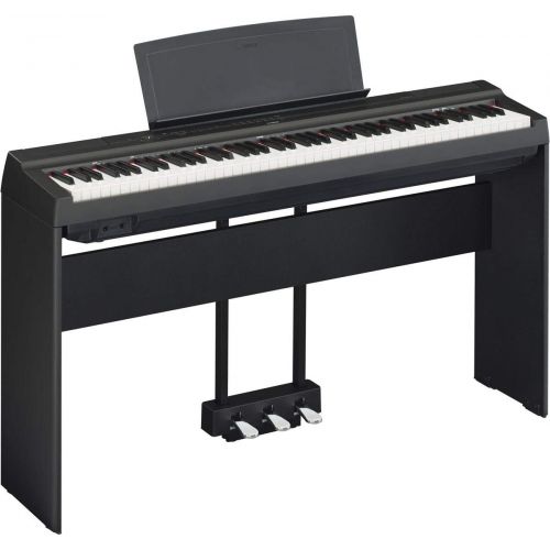 야마하 Yamaha P-125 88-Note Digital Piano with Weighted GHS Action, Black + Keyboard Stand + Keyboard Bench + Keyboard Pedal + Studio Monitor Headphones