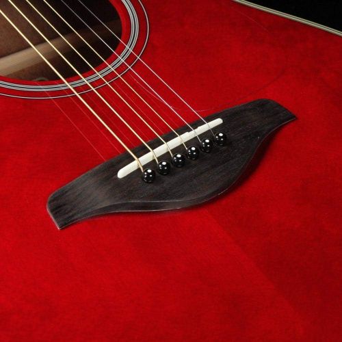 야마하 Yamaha FS-TA Concert Size Transacoustic Guitar w/ Chorus and Reverb, Ruby Red