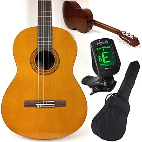 야마하 [아마존베스트]Yamaha C40Classical/Concert Guitar with Starter Kit, SFQ24LED Display Chromatic Tuner, Case, Strap and 3x Plectrums The Ideal Beginners with Everything You Need