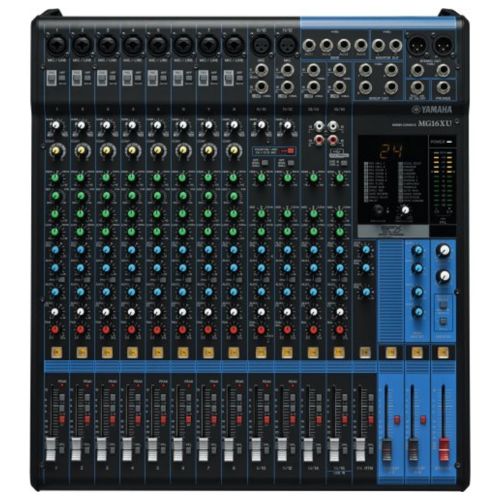 야마하 Yamaha MG16XU 16-Input 6 Bus Mixer w Compression, Effects, USB, Rack Kit, and Cables