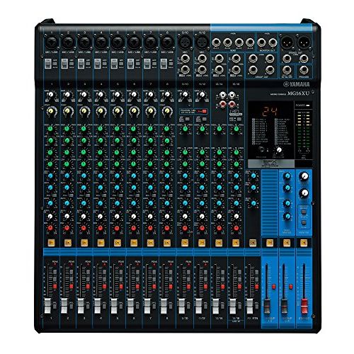 야마하 Yamaha MG16XU 16-Channel Mixing Console Bundle with Pure Resonance Audio UC1S Microphone and Microphone Cable