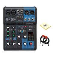 Yamaha MG06X Analog 6 Channel Mixer with 2 Microphone Preamps, 4 Dedicated Stereo Line Channels, EQ and Digital Effects Bundle with 2 Mixer Cloth and Zorro Sounds Mixer Cloth (Yama