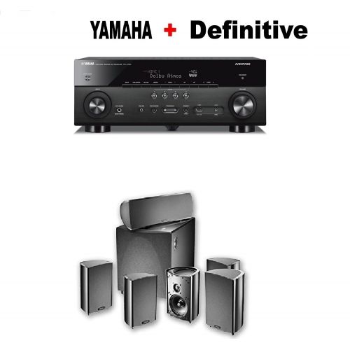 야마하 Yamaha AVENTAGE RX-A780 7.2-ch 4K Ultra HD AV Receiver with HDR + Definitive Technology ProCinema 600 5.1 Home Theater Speaker System Bundle