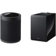 Yamaha MusicCast 20 Wireless speaker for Streaming Music, Black (2) with SUB 100 Wireless Subwoofer. Works with Alexa.
