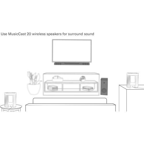 야마하 Yamaha Audio Yamaha MusicCast BAR 400 Sound Bar with Wireless Subwoofer and Alexa Connectivity - Black