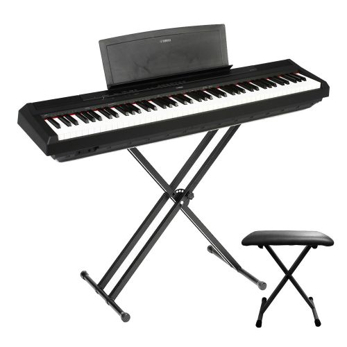 야마하 Yamaha P125B 88-Key with world-famous CFIIIS concert grand piano, the clear and melodic sound, Stereo Sound System,Graded Hammer Action Standard Keyboard Digital Piano Black with Y