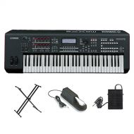 Yamaha MOXF6 Music Production Workstation With YAMAHA FC4 Piano-style sustain foot pedal, Yamaha FC5 Sustain Footswitch And Yamaha PKBX2 Double X Portable Keyboard Stand