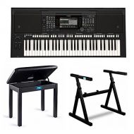 Yamaha PSR-S775 61-Key Digital Arranger Workstation with Knox Stand and Piano Bench