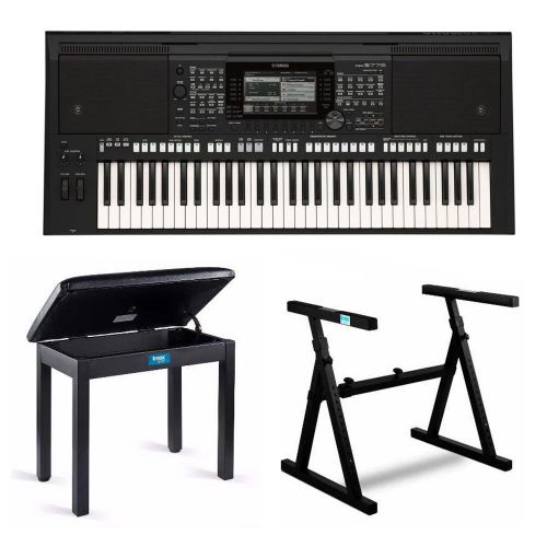 야마하 Yamaha PSR-S775 61-Key Digital Arranger Workstation with Knox Stand and Piano Bench