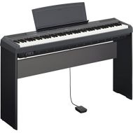 Yamaha P125B 88-Key (GHS) Contemporary Digital Keyboard Piano in Matt Finish Black (Includes Power Adapter, Footswitch Pedal and Music Rest) with Wooden Stand