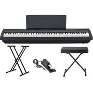 Yamaha P115 88 Weighted Key Digital Piano Bundle with Knox Double X Stand, Knox Large Bench and Sustain Pedal