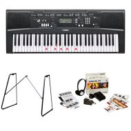 Yamaha EZ220 61 Lighted Key Portable Keyboard Bundle with Yamaha L3C Attachable Keyboard Stand and Survival Kit