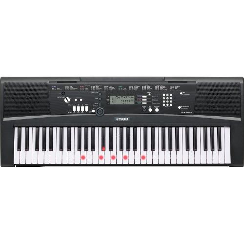 야마하 Yamaha EZ220 61 Lighted Key Portable Keyboard Bundle with Yamaha L3C Attachable Keyboard Stand and Survival Kit