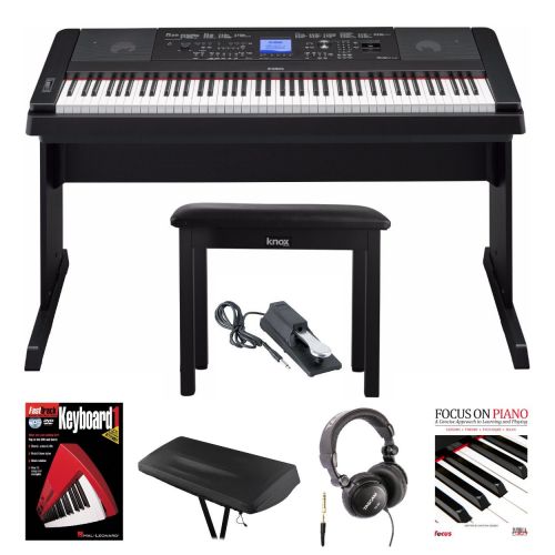 야마하 Yamaha DGX-660 88 Weighted Keys Piano with Knox Piano Bench, Headphones, Sustain Pedal Dust Cover, Book & DVD