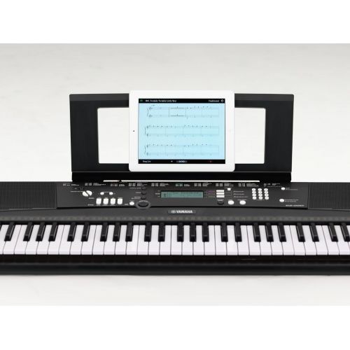 야마하 Yamaha EZ220 61-Key Lighted Key Portable Keyboard Bundle with X-Style Keyboard Stand and Survival Kit (Includes Power Supply and Headphones and 2 Year Warranty)