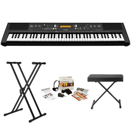 야마하 Yamaha PSREW300 76-key Portable Keyboard With Knox Stand Knox Bench and Yamaha Power Supply