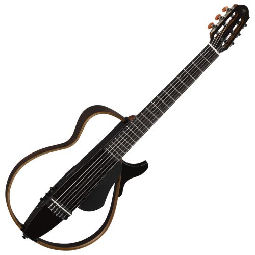 야마하 Yamaha SLG200N TBL Nylon Silent Guitar 2015 New Model (Trans Black) w Gig Bag, Stand, and Headphones