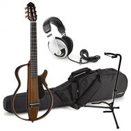 Yamaha SLG200N NT Nylon Silent Guitar 2015 New Model (Natural) w Gig Bag, Stand, and Headphones