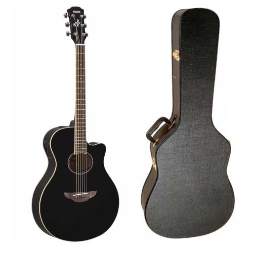 야마하 Yamaha APX600BL Thinline Acoustic-Electric Guitar (Black) with Hardshell Guitar Case