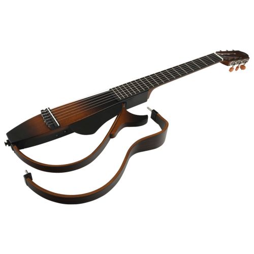 야마하 Yamaha SLG200N TBS Nylon Silent Guitar New Model w Gig Bag, Guitar Stand, and Headphones