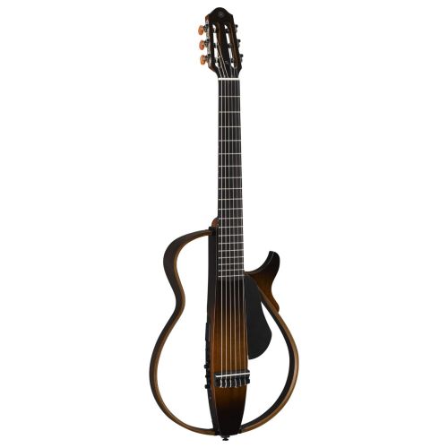 야마하 Yamaha SLG200N TBS Nylon Silent Guitar New Model w Gig Bag, Guitar Stand, and Headphones