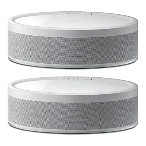 야마하 Yamaha 2 Pack MusicCast 50 WX-051 70W Wireless Speaker, Alexa Voice Control, White,