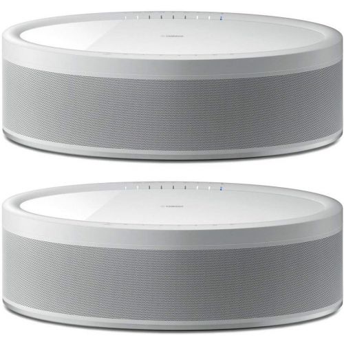 야마하 Yamaha 2 Pack MusicCast 50 WX-051 70W Wireless Speaker, Alexa Voice Control, White,