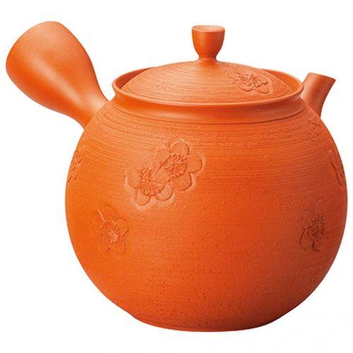  Yamakiikai Japanese Kyusu tokoname Clay Teapot 11.5 fl.oz. Shudei Plum pattern L112