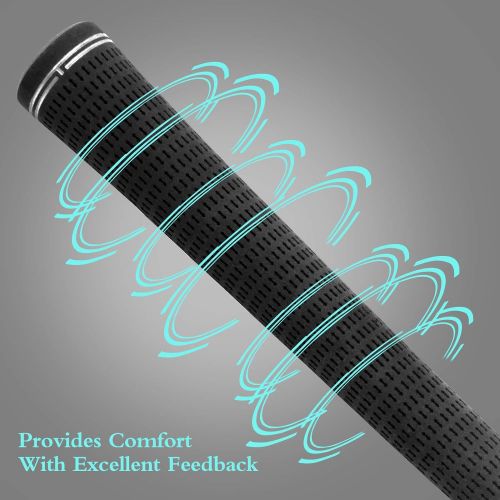 yamato Black Nature Rubber Golf Grips Set Packed with 13 Piece Midsize/Jumbo Golf Club Grips,All Weather Golf Grip