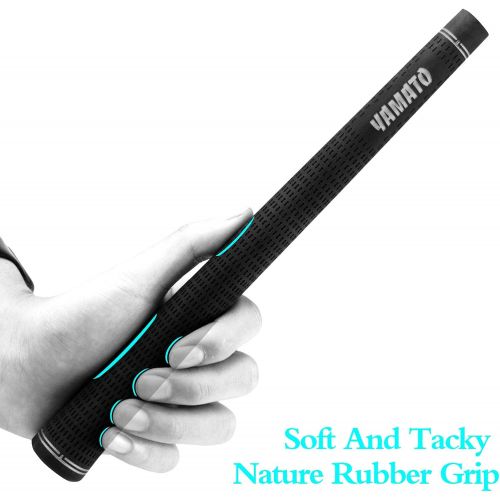  yamato Black Nature Rubber Golf Grips Set Packed with 13 Piece Midsize/Jumbo Golf Club Grips,All Weather Golf Grip