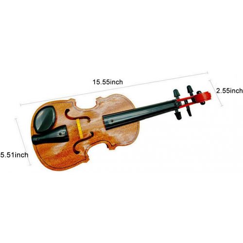  [아마존베스트]Yamix Wooden Toy Violin for Kids Mini Music Violin Wonderful Musical Instrument Toy for Kids with Bow - Dark Brown