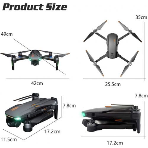  Yamix GD91 Pro 4K GPS Drone, 2 Axis Brushless Quadcopter 2 Axis Brushless Folding Aerial Photography Camera Drone Gesture Sensing Aircraft with Storage Bag
