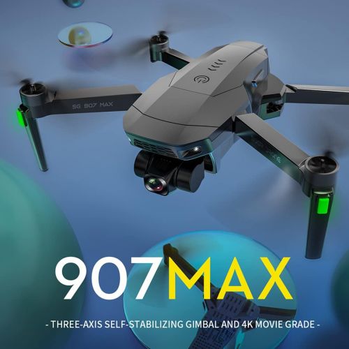  Yamix SG907 MAX 5G WiFi GPS Drone, 3-Axis Gimbal, 4K Dual Cameras, Brushless Foldable RC Quadcopter with Portable Bag, 25 Minutes Flight Time, Gesture Control, Optical Flow