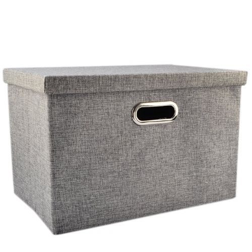  Storage Boxes, Yamix Fabric Foldable Collapsible Clothes Storage Containers Cloth Organizers Basket Bin Shelf Storage Bin Closet Organizer Box Basket with Lid and Handle 18x12x12 -