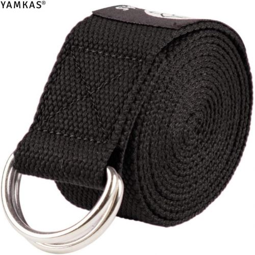  [아마존베스트]Yamkas Yoga Strap, 100 % Organic Cotton 1.8 - 3 M Long Yoga Strap with Metal Clasp, Yoga Strap Stretch Band