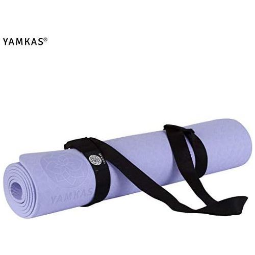  [아마존베스트]Yamkas Yoga Mat Carrying Strap Adjustable Loops Organic Cotton Adjustable Carry Strap for Transportation Mat Carry Strap for All Yoga Mat Sizes