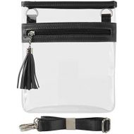 YanHao Clear Purse Fashion NCAA PGA NFL Stadium Approved Clear Bag Crossbody Transparent Bag with Tassel