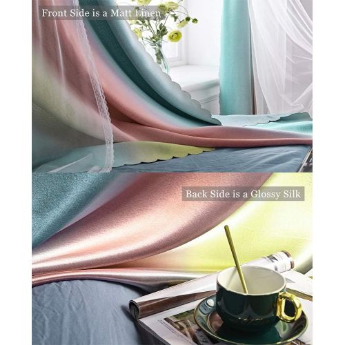  [아마존베스트]Yancorp Blackout Stars Curtain 2 Layers Drapes Elegent Room Decor Kids Curtains for Girls Bedroom Window Panels Living Room Divider 63 72 84 96 108 inches Long (Baby Pink Blue, W34 X L63)