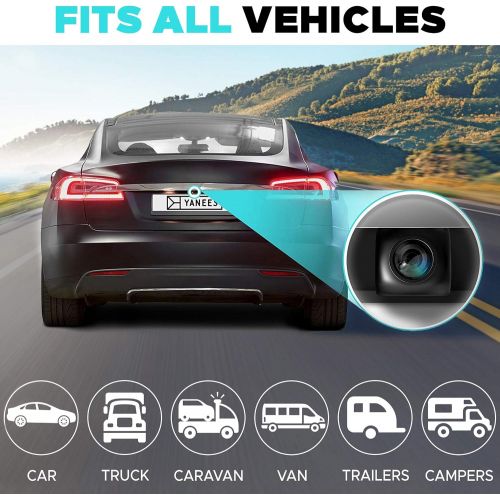  [아마존베스트]Yanees Backup Camera for Car - HD Reverse Camera with Starlight Night Vision - Waterproof Vehicle Back Up Rear View Camera Parking Lines On/Off - Wide View Angel 149 Degrees - High Defini