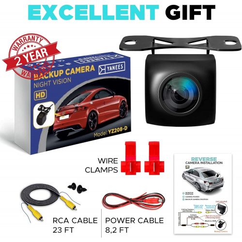  [아마존베스트]Yanees Backup Camera for Car - HD Reverse Camera with Starlight Night Vision - Waterproof Vehicle Back Up Rear View Camera Parking Lines On/Off - Wide View Angel 149 Degrees - High Defini