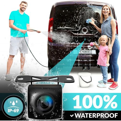  [아마존베스트]Yanees Backup Camera for Car - HD Reverse Camera with Starlight Night Vision - Waterproof Vehicle Back Up Rear View Camera Parking Lines On/Off - Wide View Angel 149 Degrees - High Defini