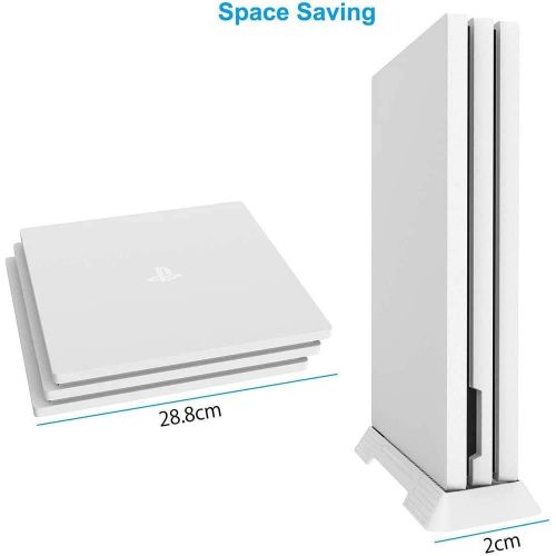  [아마존베스트]Yanfasy PS4 Pro Vertical Stand for Playstation 4 Pro with Built-in Cooling Vents and Non-Slip Feet (White)