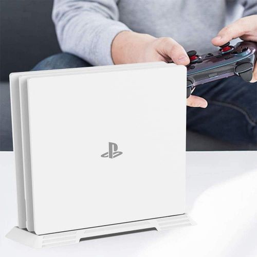  [아마존베스트]Yanfasy PS4 Pro Vertical Stand for Playstation 4 Pro with Built-in Cooling Vents and Non-Slip Feet (White)