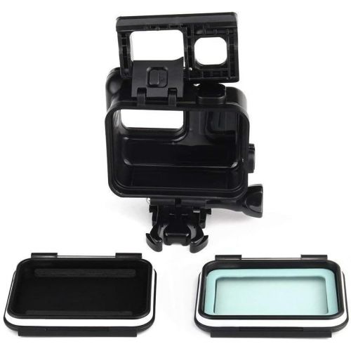  Yangers Wasserdichte Schutzhuelle Gehause Zubehoer fuer GoPro Hero 7 Black Modell 6 5 Action-Kamera, Silikon-Unterwasserschutz-Kafigabdeckung mit hinterer Tuer-Touchscreen