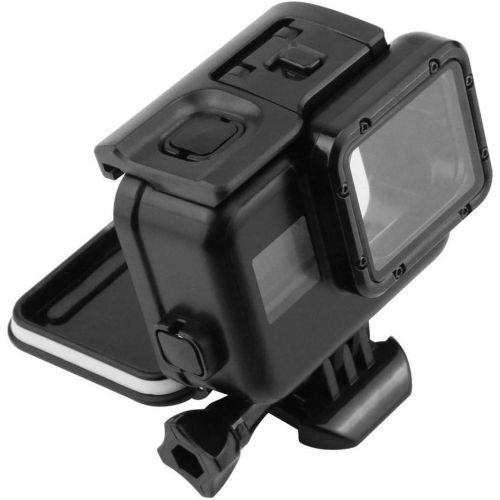  Yangers Wasserdichte Schutzhuelle Gehause Zubehoer fuer GoPro Hero 7 Black Modell 6 5 Action-Kamera, Silikon-Unterwasserschutz-Kafigabdeckung mit hinterer Tuer-Touchscreen